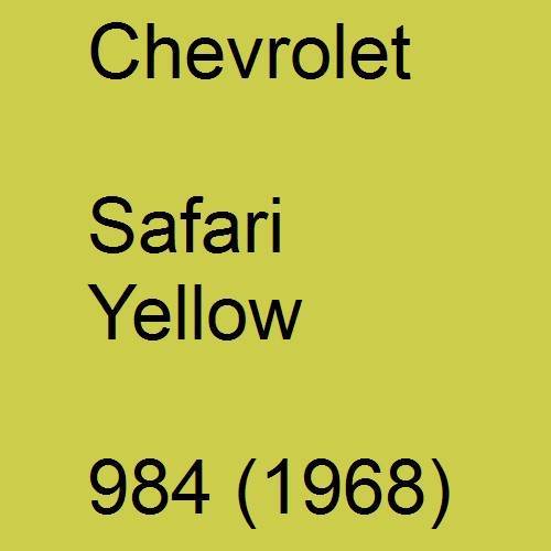 Chevrolet, Safari Yellow, 984 (1968).